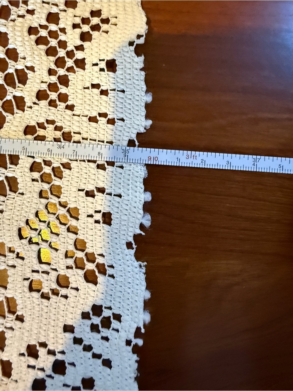 Vintage Quaker Style Ivory Lace Square Accent Tablecloth Rose Pattern - Picture 6 of 8